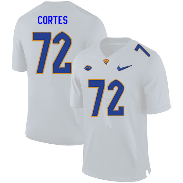 Men #72 Jake Cortes Pitt Panthers College Football Jerseys Sale-White